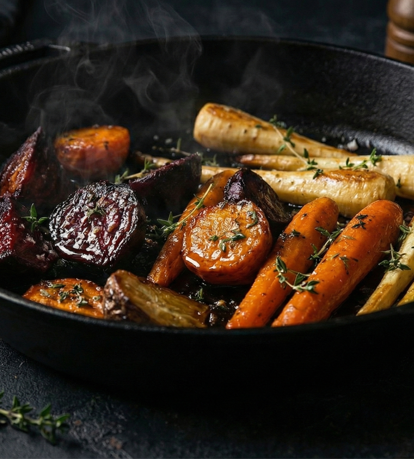 Pieczone warzywa korzeniowe